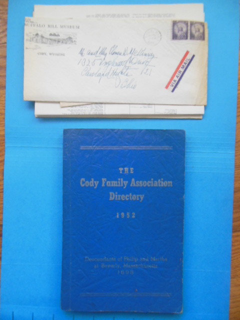 Udover Opaque Ledningsevne The Cody Family Association Directory 1952 (Letters, Family Tree,  Anniversary Program Buffalo Bill Cody Laid-in)