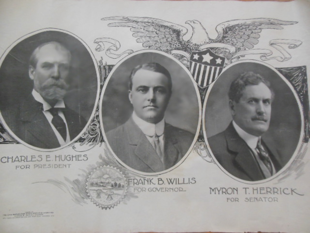 Political Poster Charles E. Hughes for President; Frank B. Willis for ...