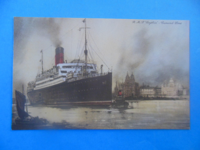Postcard R.M.S. Scythia -- Cunard Line