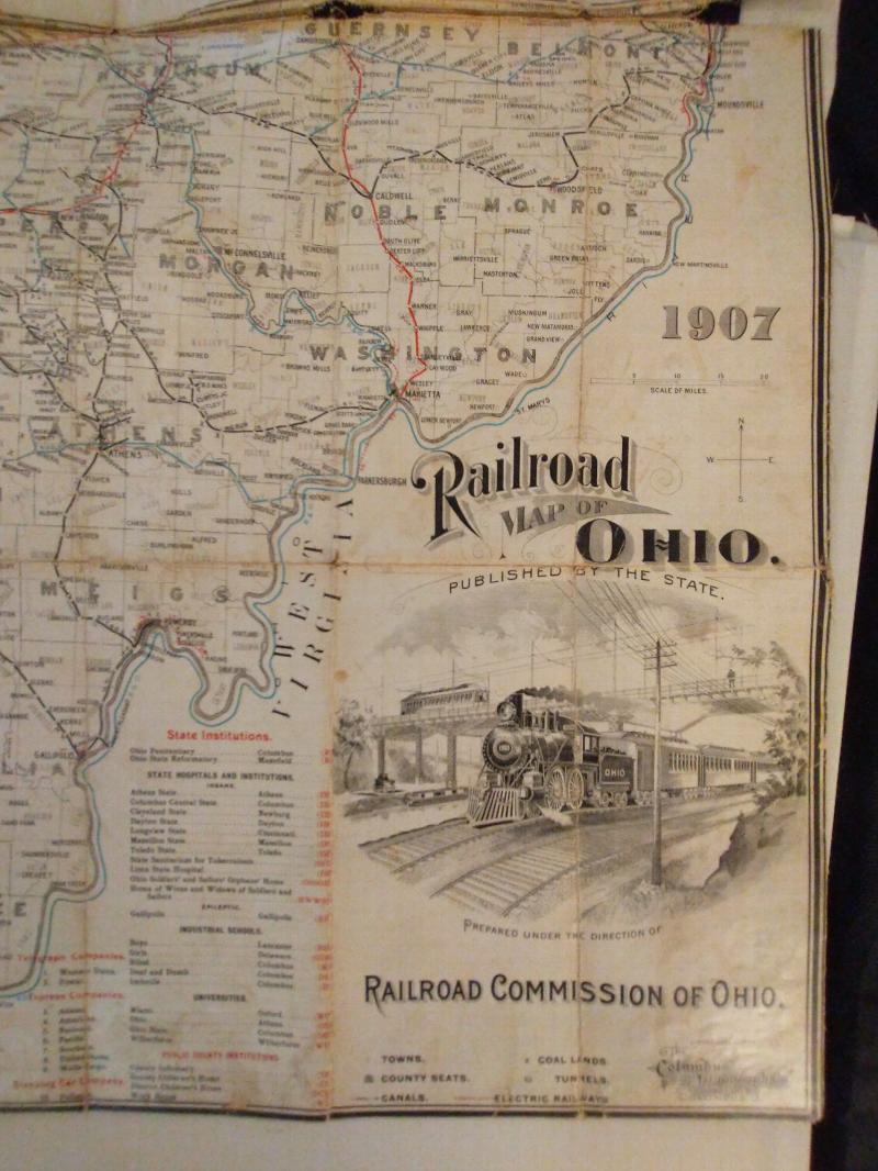 OHIO RAILROAD MAP 1907